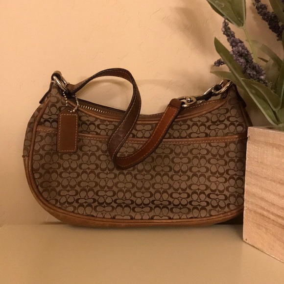 Coach Handbags - Coach Signature Brown Jacquard Handbag